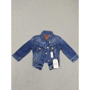 Cult Gaia X Gap Jacket Youth 6-7 Blue Denim Trucker Button Front Pockets